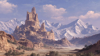 Mystical Hills with Crystalline Mineral Formations  
