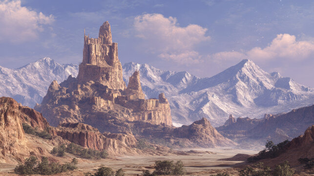 Mystical Hills with Crystalline Mineral Formations  
