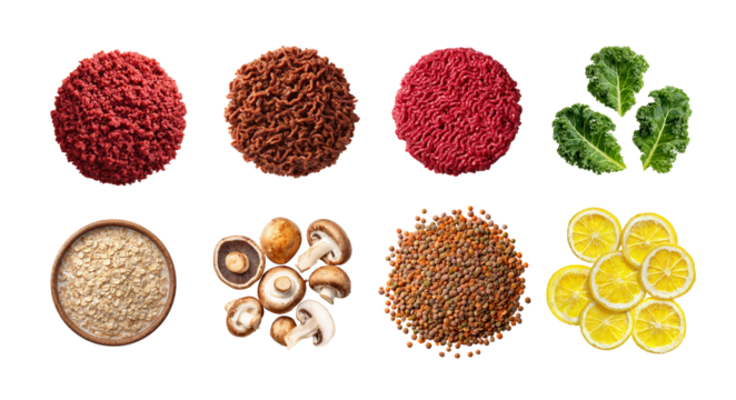 A vibrant arrangement of fresh ingredients including spices, leafy greens, and mushrooms, showcasing the natural colors and textures that contribute to healthy cooking and culinary