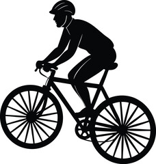 Obraz premium Person on Bicycle Silhouette
