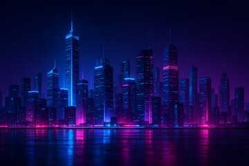 Obraz premium dubai skyline at night