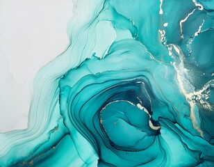 abstract turquoise liquid texture luxury background alcohol ink