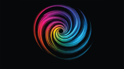 Colorful Abstract Neon Vector Illustration with Fluid Gradient Spiral Design