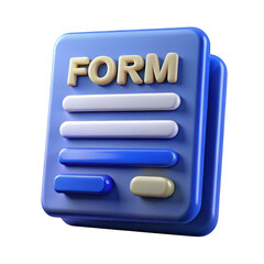 3d rendered digital form icon isolated on transparent background