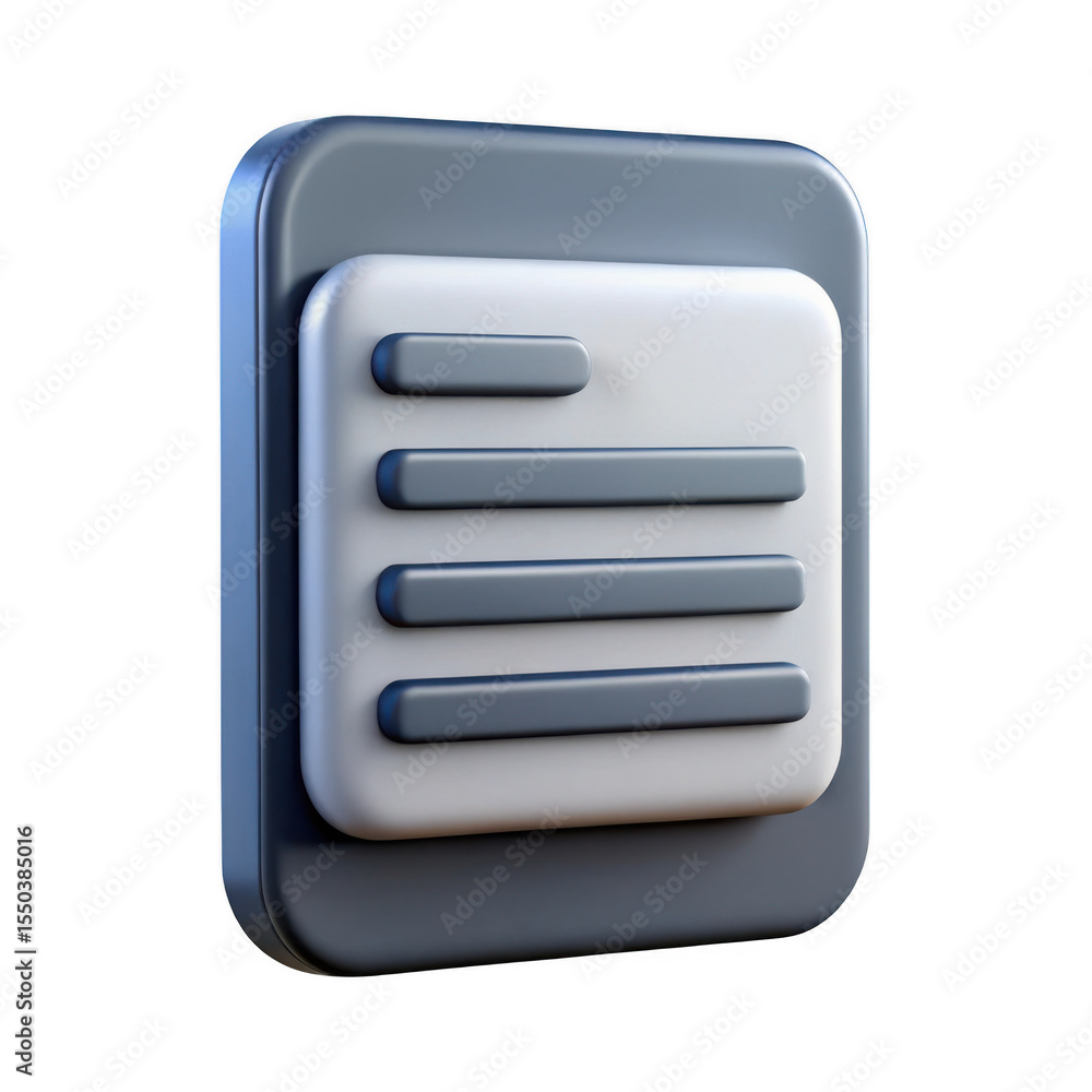 Poster 3d rendered document icon a sleek modern design isolated on transparent background