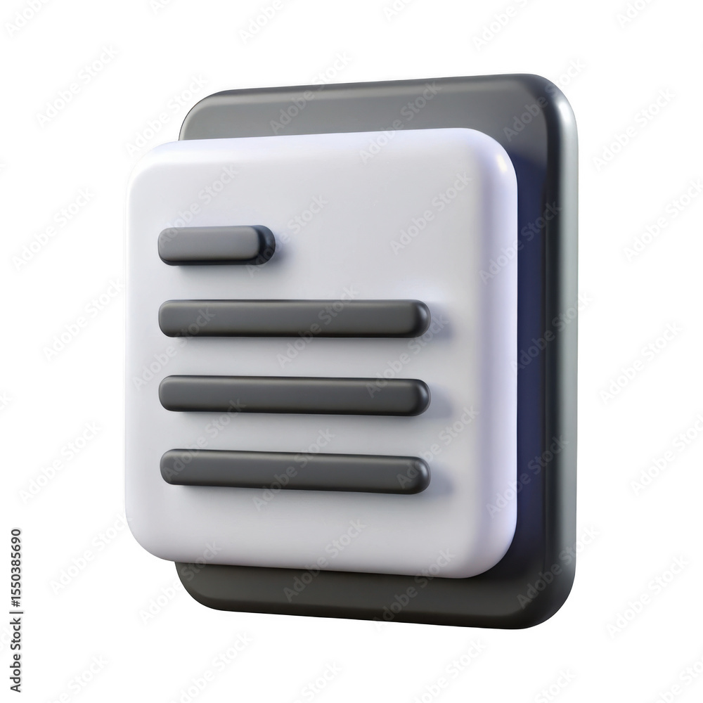 Poster 3d rendered document icon a modern minimalist design isolated on transparent background