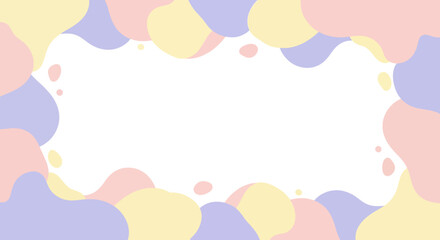 Pastel Abstract Frame Soft Colors, Organic Shapes Background