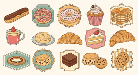 Delicious Bakery Treats Collection of Sweet Pastries and Baked Goods
