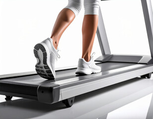Running on treadmill with athletic shoes