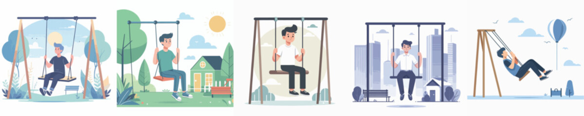 vector character playing ajunan