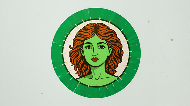 Icono plano muela en circulo verde
