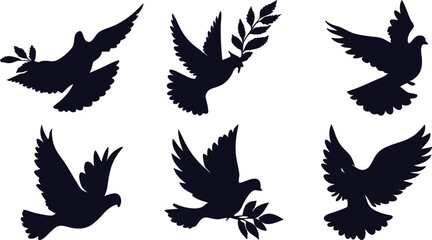 Flying Dove Silhouettes