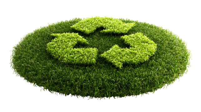 Recycle Symbol Made of Lush Green Grass – Eco Concept