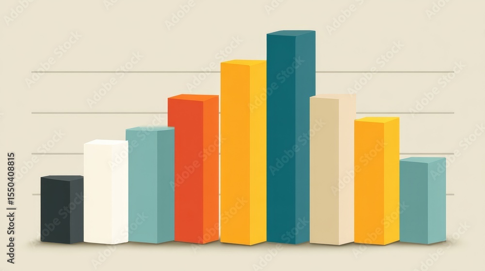 Poster bar graph with multiple color segments representing contribution of different teams
