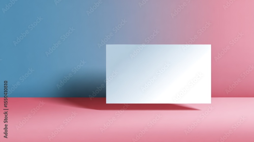 Poster business card template over gradient background with subtle drop shadow and clean type