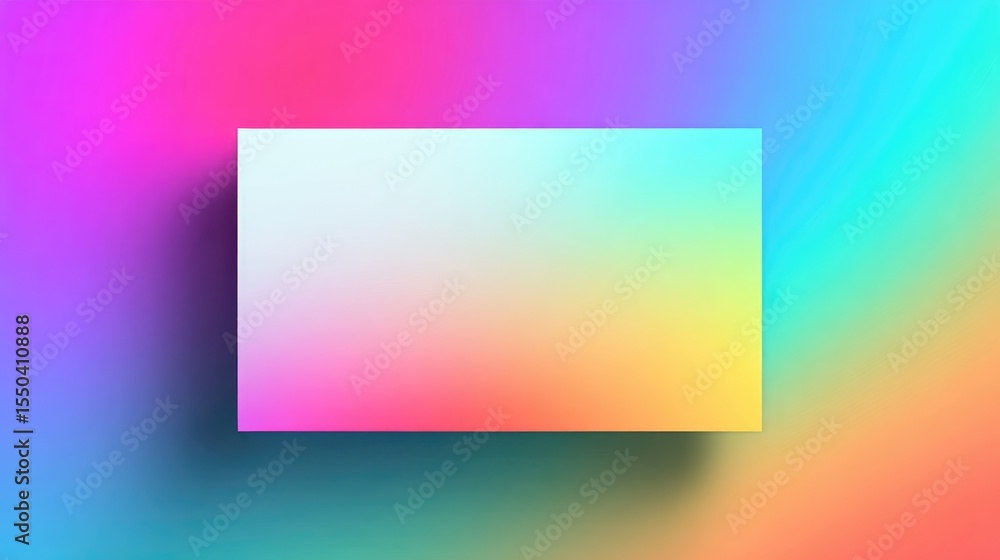 Poster business card template over gradient background with subtle drop shadow and clean type