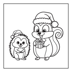 Bold & easy Cozy Christmas coloring book, black & white designs, line art vector illustration, coloring page, coloring book, holiday coloring book,  christmas, christmas vector, christmas line art