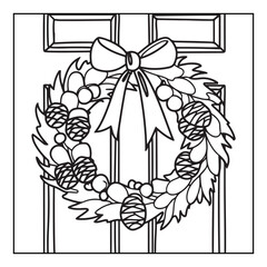 Bold & easy Cozy Christmas coloring book, black & white designs, line art vector illustration, coloring page, coloring book, holiday coloring book,  christmas, christmas vector, christmas line art