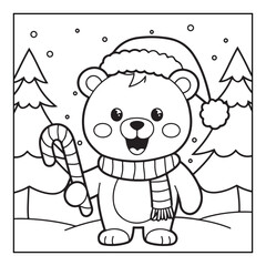 Bold & easy Cozy Christmas coloring book, black & white designs, line art vector illustration, coloring page, coloring book, holiday coloring book,  christmas, christmas vector, christmas line art