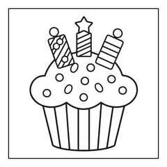 Bold & easy Cozy Christmas coloring book, black & white designs, line art vector illustration, coloring page, coloring book, holiday coloring book,  christmas, christmas vector, christmas line art