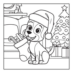 Bold & easy Cozy Christmas coloring book, black & white designs, line art vector illustration, coloring page, coloring book, holiday coloring book,  christmas, christmas vector, christmas line art