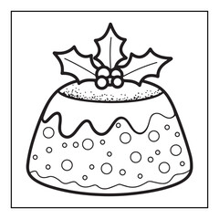 Bold & easy Cozy Christmas coloring book, black & white designs, line art vector illustration, coloring page, coloring book, holiday coloring book,  christmas, christmas vector, christmas line art