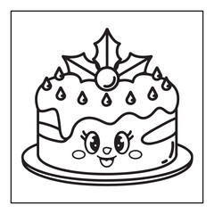 Bold & easy Cozy Christmas coloring book, black & white designs, line art vector illustration, coloring page, coloring book, holiday coloring book,  christmas, christmas vector, christmas line art