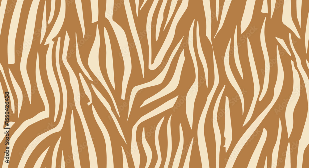 Poster abstract zebra stripe pattern seamless brown and beige texture