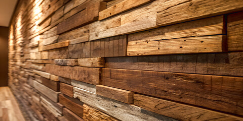 Rustic reclaimed wood wall paneling a textured brown wooden background for interior design
