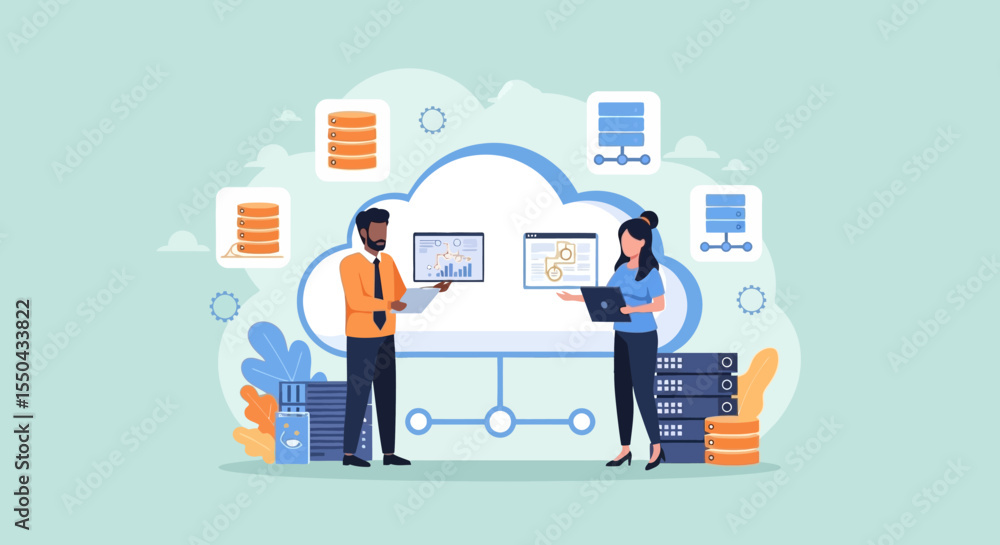 Poster cloud computing collaboration data sharing and teamwork
