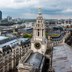 aeriall view of london on partially sunny day