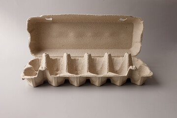 an open egg carton, recycled paper materials, could transform into creative art pieces, choice for...