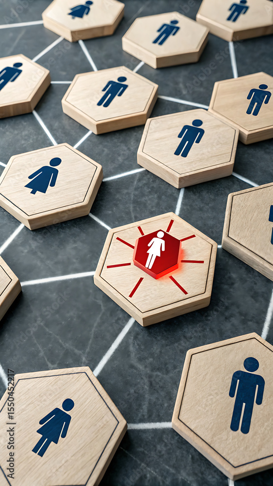 Poster networking connection: a visual representation of professional and personal connections, illustrated