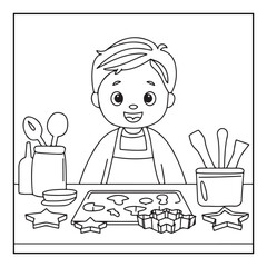 Bold & Easy Cozy winter coloring book pages, line art vector illustration, black and white designs, coloring book for all ages, coloring pages, winter, Whimsical illustration 