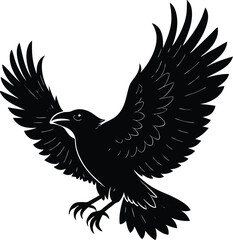 Obraz premium Silhouette of a Crow Flying