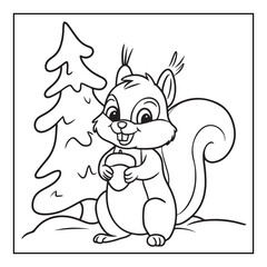 Bold & Easy Cozy winter coloring book pages, line art vector illustration, black and white designs, coloring book for all ages, coloring pages, winter, Whimsical illustration 
