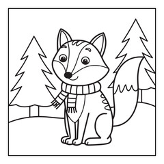 Bold & Easy Cozy winter coloring book pages, line art vector illustration, black and white designs, coloring book for all ages, coloring pages, winter, Whimsical illustration 