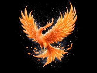 Obraz premium Fiery Phoenix in Flight