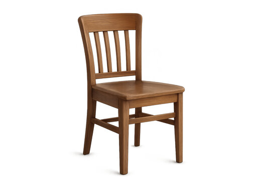 Simple and sturdy wooden chair, perfect for various settings, presented on a transparent background for easy integration into any design project