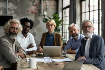 Group of business people working together in office. Multiethnic group of business people working together in office.