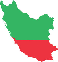 Map of iran with national flag colors Pro Vector