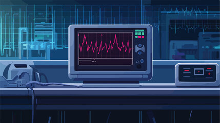 Healthcare EKG Monitor Flat Vector Illustration