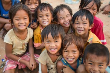 Unidentified Thai children in Kanchanaburi, Thailand.