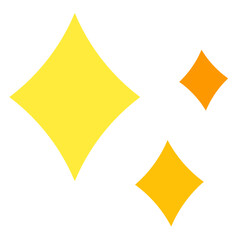 Obraz premium Three sparkling yellow stars icon in flat minimal vector style