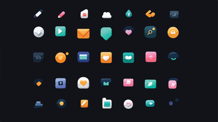 Professional Email Contact Icon Flat Vector Illustration