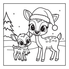 Bold & Easy Cute Christmas coloring book pages, line art, victor illustration, christmas, black and white designs, bold & easy coloring book, bold & easy coloring pages