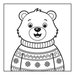 Bold & Easy Cute Christmas coloring book pages, line art, victor illustration, christmas, black and white designs, bold & easy coloring book, bold & easy coloring pages
