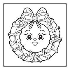 Bold & Easy Cute Christmas coloring book pages, line art, victor illustration, christmas, black and white designs, bold & easy coloring book, bold & easy coloring pages