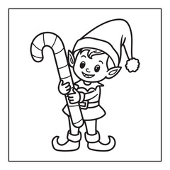 Bold & Easy Cute Christmas coloring book pages, line art, victor illustration, christmas, black and white designs, bold & easy coloring book, bold & easy coloring pages
