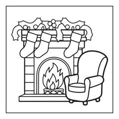 Bold & Easy Cute Christmas coloring book pages, line art, victor illustration, christmas, black and white designs, bold & easy coloring book, bold & easy coloring pages